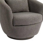 Fauteuil tonneau pivotant rembourré avec rangement, chaise d’appoint moderne pour salon, chambre, bureau ou coin lecture