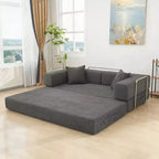 Canapé-lit pliant Dyonery 78 convertible en canapé en velours côtelé, format king, couchage au sol, 4-en-1, canapé modulaire à combiner soi-même, confortable et dépliant