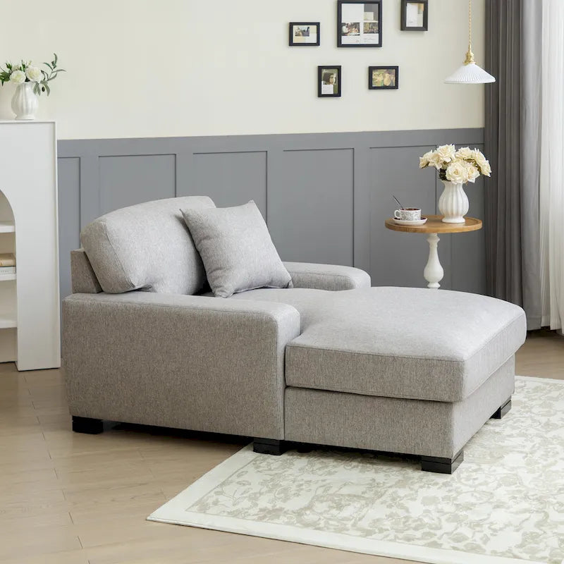 Canapé-lit moderne surdimensionné avec méridienne, style mi-siècle, avec coussin