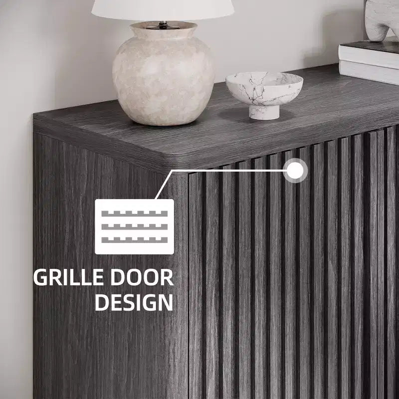 Meuble à chaussures Acekool 46 avec porte rainurée, meuble de rangement à 5 niveaux, banc d’entrée rustique pour couloir, hauteur de 41.5