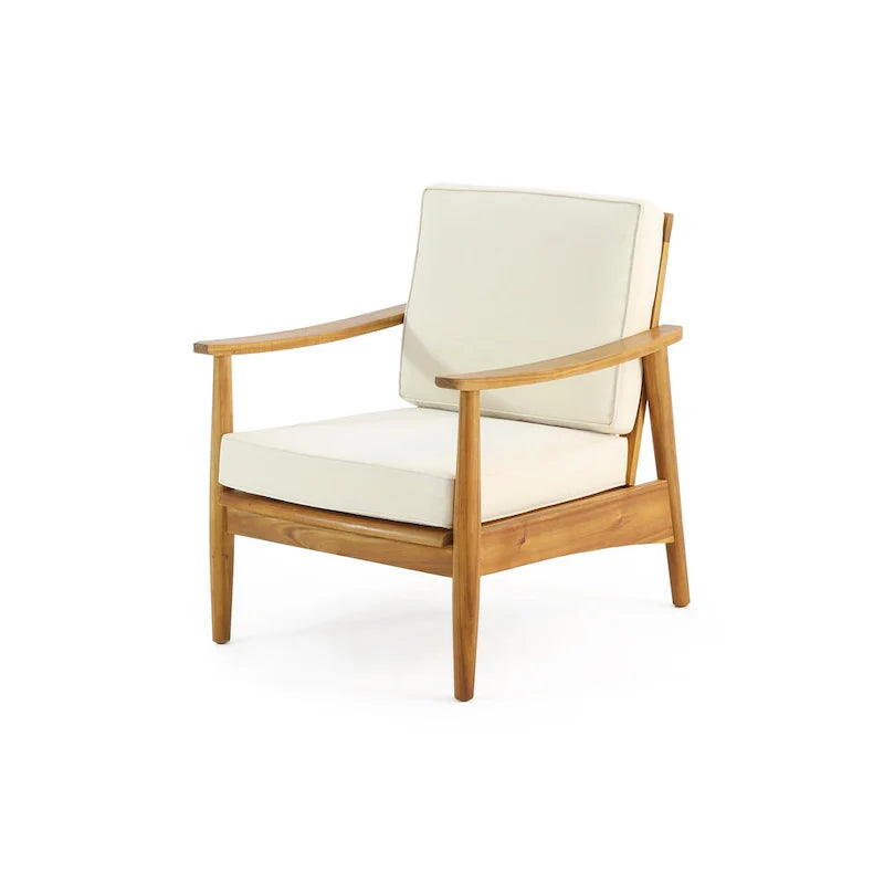 Ensemble de salon extérieur Willowbrook en bois d’acacia pour 4 personnes, par Christopher Knight Home
