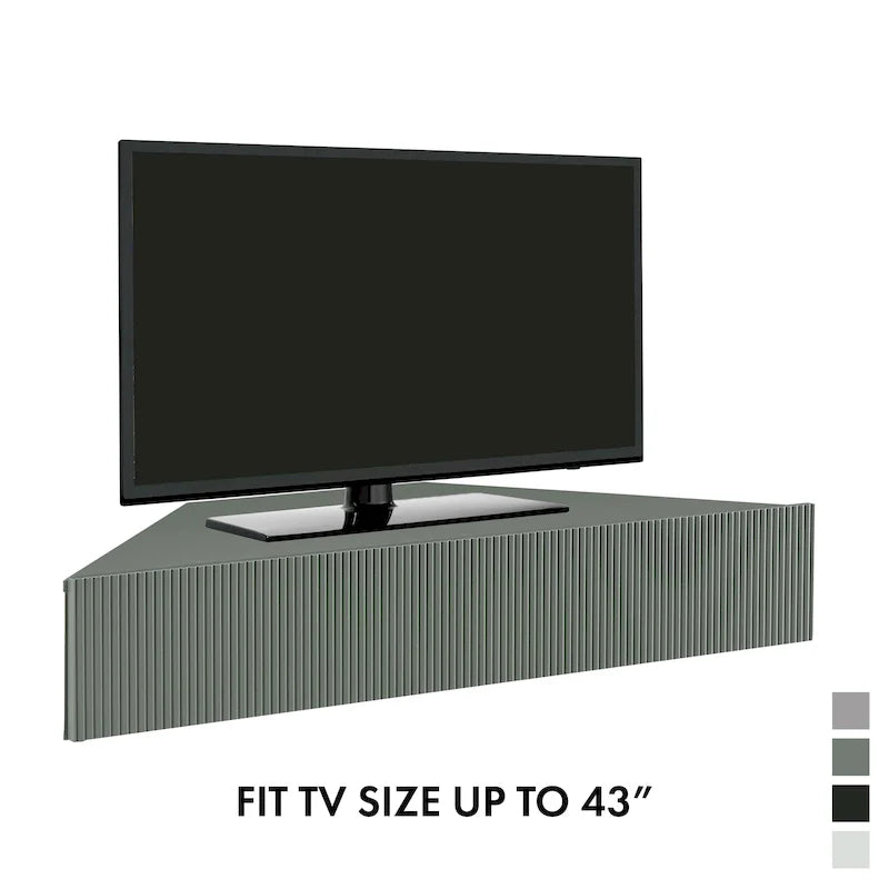Supporto TV angolare sospeso da 47, 3 ripiani, stile transizionale, montaggio a parete salvaspazio