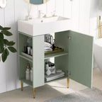 21.6 white Bathroom vanity, Combo Cabinet, Bathroom Storage Cabinet, Single Ceramic Sink, Left side storage
