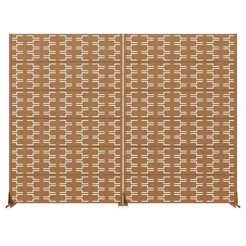 Séparateur de pièce MAYEERTY Brick 01 marron en acier galvanisé, 72x47x16, paravent d’intimité antirouille double face en 6 pièces