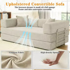 Canapé-lit pliant Dyonery 78 convertible en canapé en velours côtelé, format king, couchage au sol, 4-en-1, canapé modulaire à combiner soi-même, confortable et dépliant