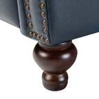 Set di 2 poltrone reclinabili moderne Elisabete con schienale ad ali in vera pelle e borchie decorative vintage per soggiorno e camera da letto| ART OF LIVING DESIGNS