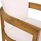 Christopher Knight Home Irene Ensemble repas d’extérieur rustique de 9 pièces en bois d’acacia, avec chaises à dossier incurvé et coussins