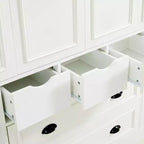 Armoire garde-manger indépendante Whisen de 71 po de hauteur, grand meuble de rangement pour salle à manger avec 4 portes pliantes, étagères et porte-bouteilles