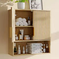 Meuble mural de salle de bains - armoire à pharmacie avec portes de grange et étagère réglable - meuble mural de 25 x 23,6 x 9 pouces