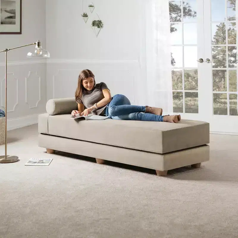 Lit de repos/lit d’appoint escamotable grand format – microvelours