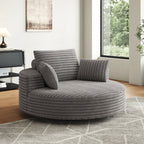 Fauteuil pivotant individuel en mousse et chenille côtelée