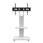 Meuble TV pour téléviseurs de 32 à 75 pouces, chariot TV mobile à hauteur réglable avec tiroir et roulettes pour le salon, la chambre et le bureau - ModernLuxe