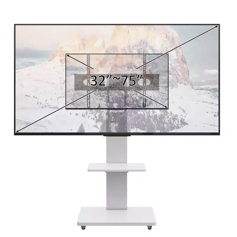 Meuble TV pour téléviseurs de 32 à 75 pouces, chariot TV mobile à hauteur réglable avec tiroir et roulettes pour le salon, la chambre et le bureau - ModernLuxe