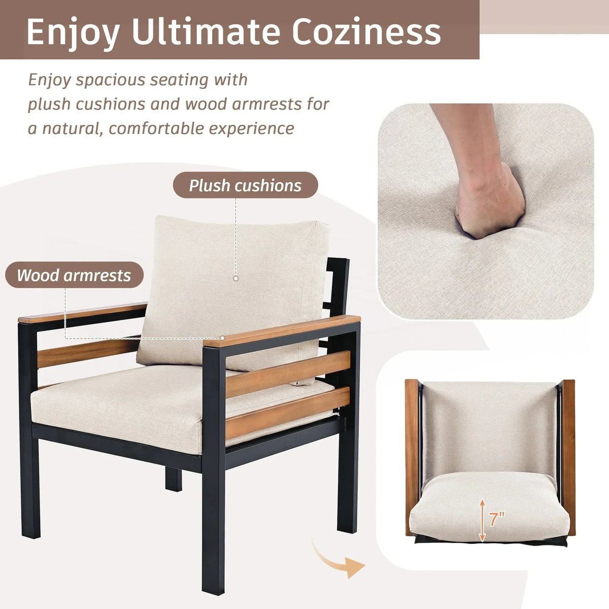 Set di divani da esterno composto da 4 pezzi