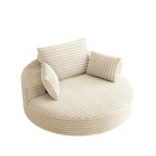 Fauteuil pivotant individuel en mousse et chenille côtelée