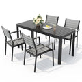 Ensemble de salle à manger de patio extérieur en aluminium de 5/7 pièces, chaises empilables et table extensible