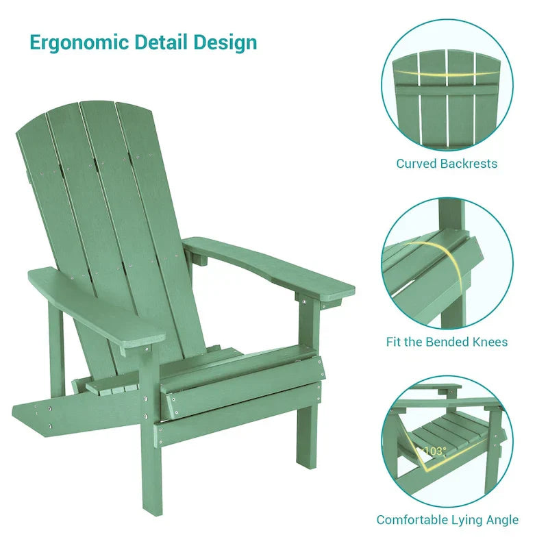 Ensemble de 4 fauteuils Adirondack d’extérieur Bonosuki en bois résistant aux intempéries