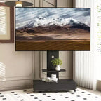 Meuble TV pour téléviseurs de 32 à 75 pouces, chariot TV mobile à hauteur réglable avec tiroir et roulettes pour le salon, la chambre et le bureau - ModernLuxe