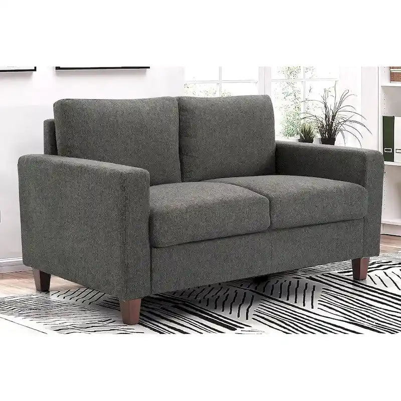 Canapé 2 places compact moderne du milieu du siècle Miles, avec coussins de dossier réversibles, grand modèle