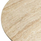 Tavolino rotondo con base a piedistallo in fibra di pietra, tavolino decorativo scolpito per interni ed esterni con piedini antiscivolo