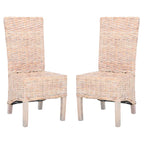 Ensemble de 2 chaises de salle à manger en osier naturel, 19 l x 22 p x 41 h, style bohème côtier