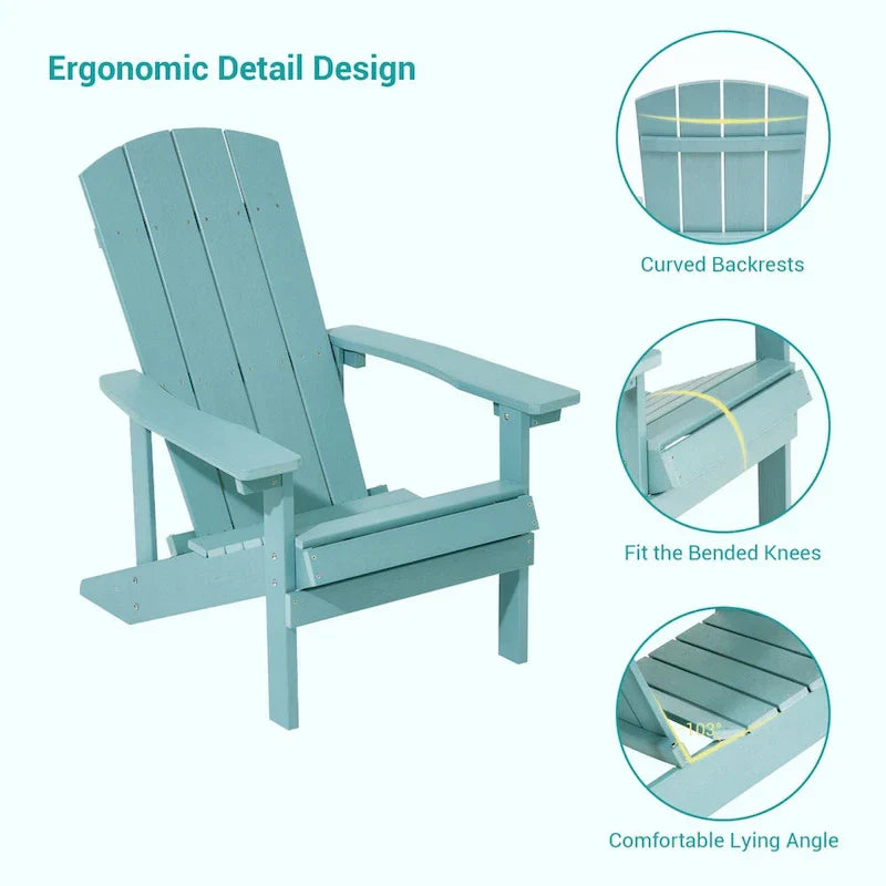 Ensemble de 4 fauteuils Adirondack d’extérieur Bonosuki en bois résistant aux intempéries