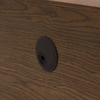Meuble TV minimaliste avec tiroirs, console multimédia en bois massif avec placards, porte basculante, placage noyer, entièrement assemblée