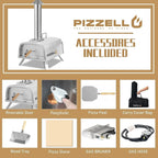 Four à pizza extérieur multicombustible, appareil à pizza cuite sur pierre avec brûleur à gaz et compartiment à bois – 12 pouces