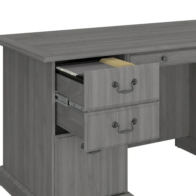 Scrivania direzionale Bush Furniture Saratoga con cassetti e vano portaoggetti