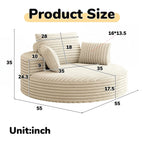 Fauteuil pivotant individuel en mousse et chenille côtelée