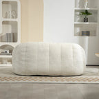 Fauteuil lounge blanc de 63,78 po, revêtu de chenille avec mousse haute densité