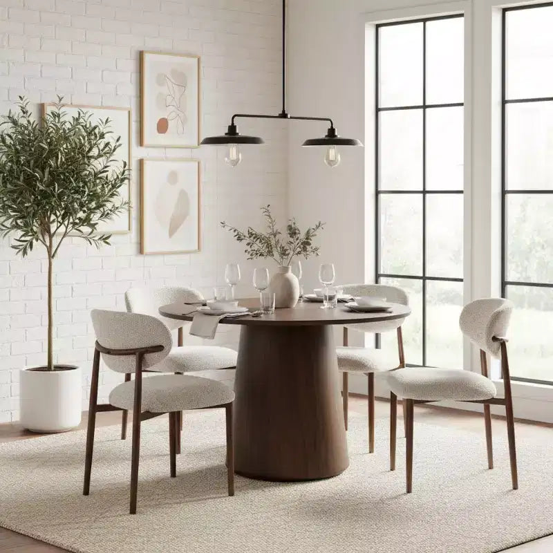 Set di 4 sedie da pranzo moderne imbottite con schienale curvo, sedie laterali senza braccioli con struttura in ferro per sala da pranzo e cucina-Panipeachy