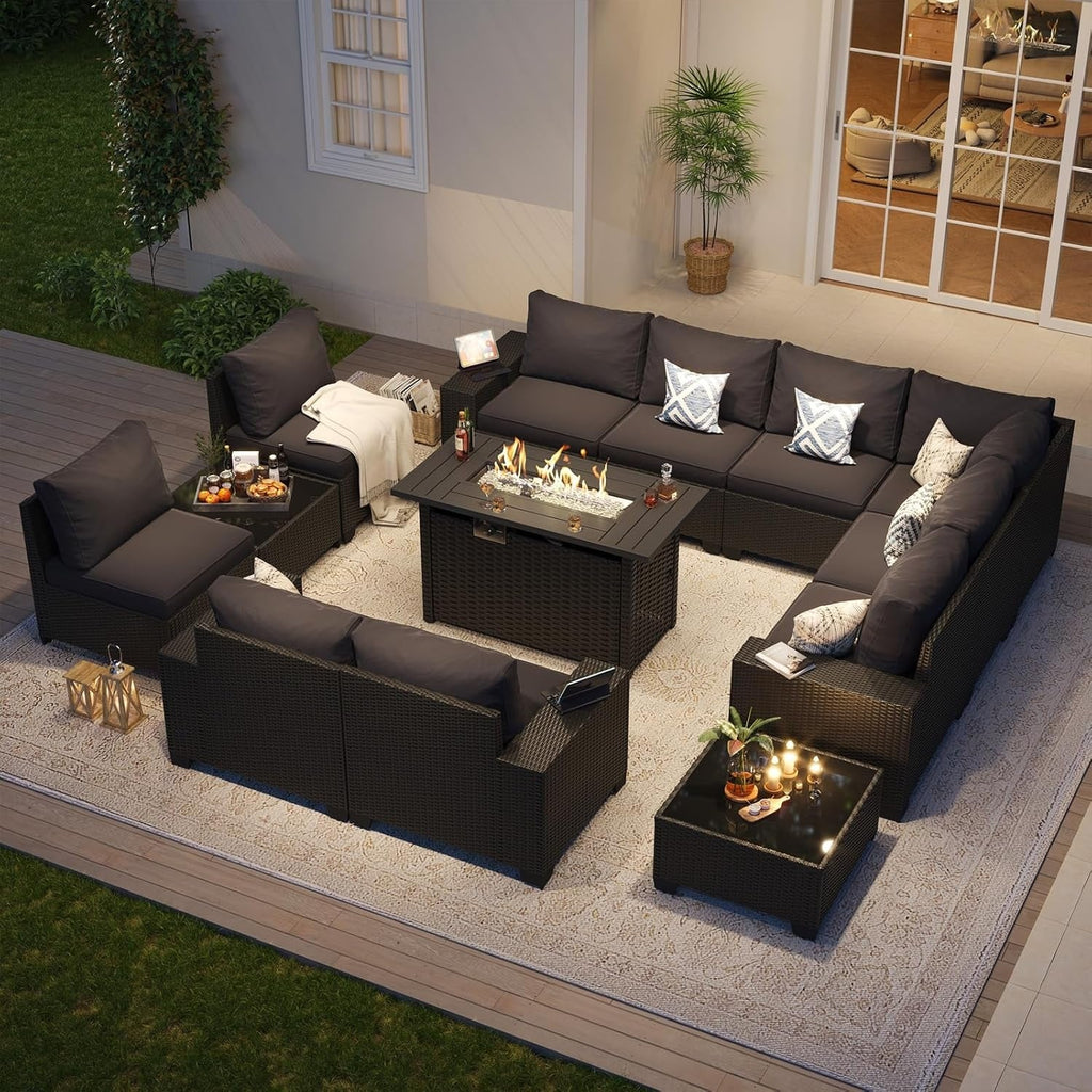 Set di mobili da esterno per patio con cuscini imbottiti spessi 10 cm