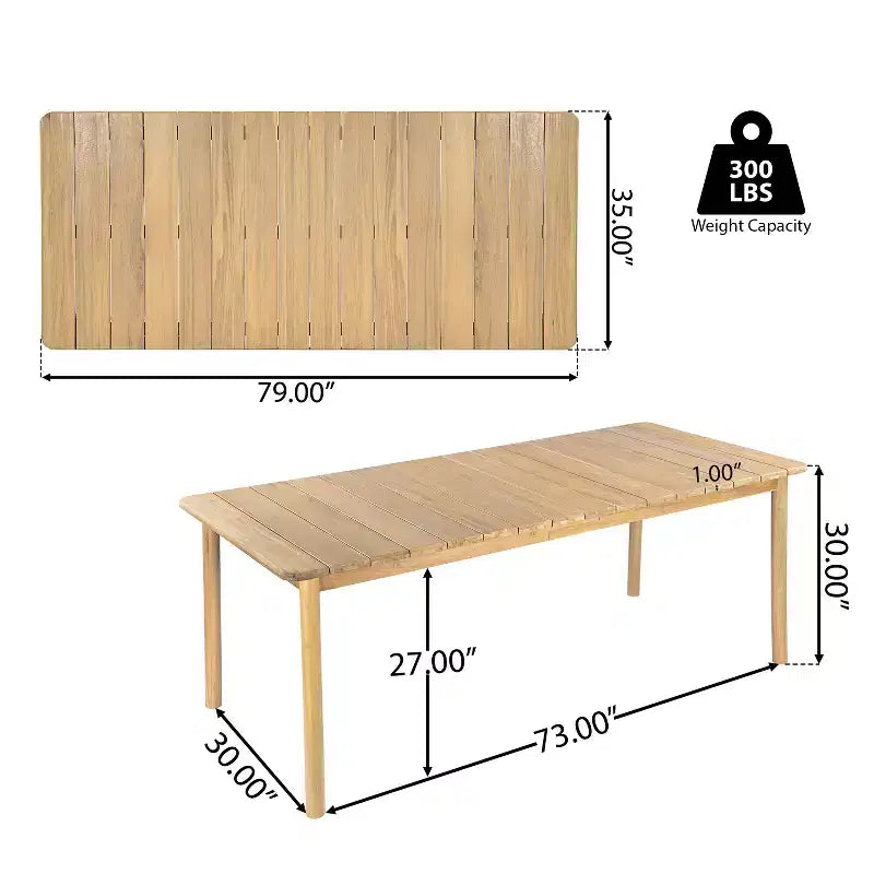 Christopher Knight Home Irene Ensemble repas d’extérieur rustique de 9 pièces en bois d’acacia, avec chaises à dossier incurvé et coussins