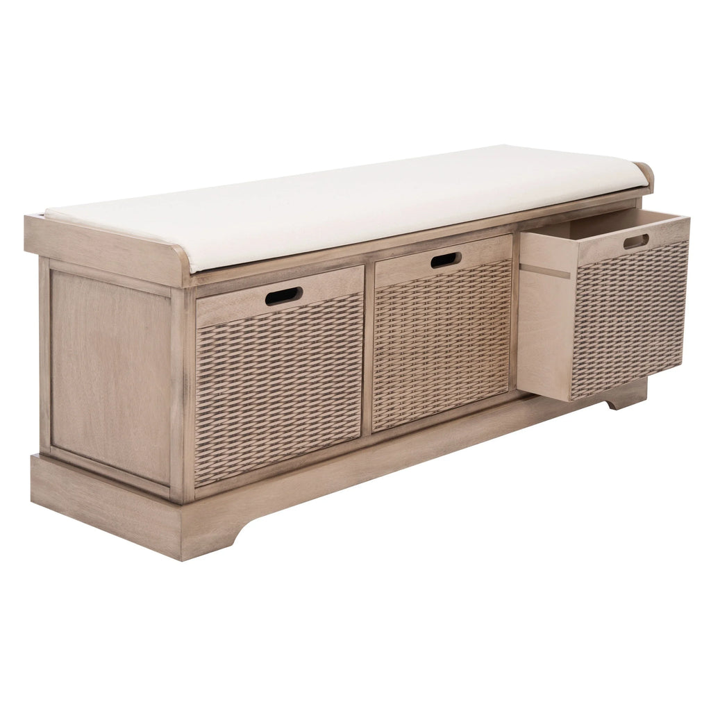 Panca contenitore SAFAVIEH Fiorello con 3 cassetti e cuscino - 47.3 W x 15 L x 19 H - 47Wx15Dx19H
