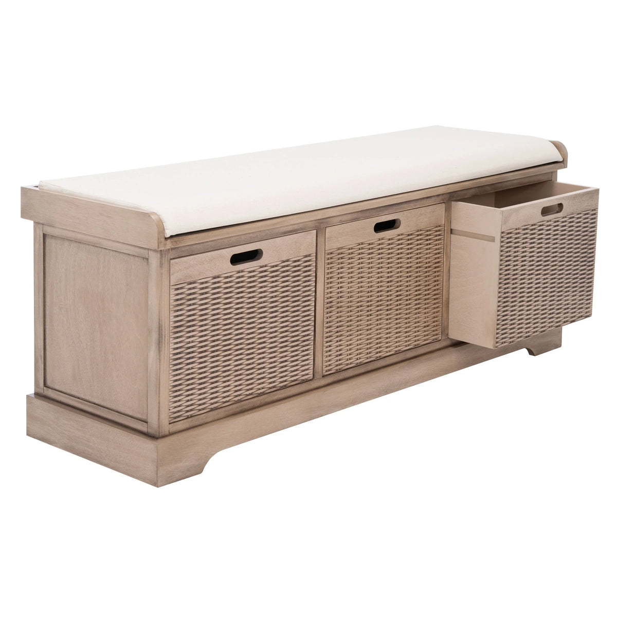 Panca contenitore SAFAVIEH Fiorello con 3 cassetti e cuscino - 47.3 W x 15 L x 19 H - 47Wx15Dx19H