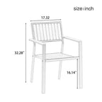 Set da pranzo da esterno estensibile da 7 pezzi con tavolo estensibile e 6 sedie con braccioli