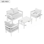 Set di divani da esterno composto da 4 pezzi