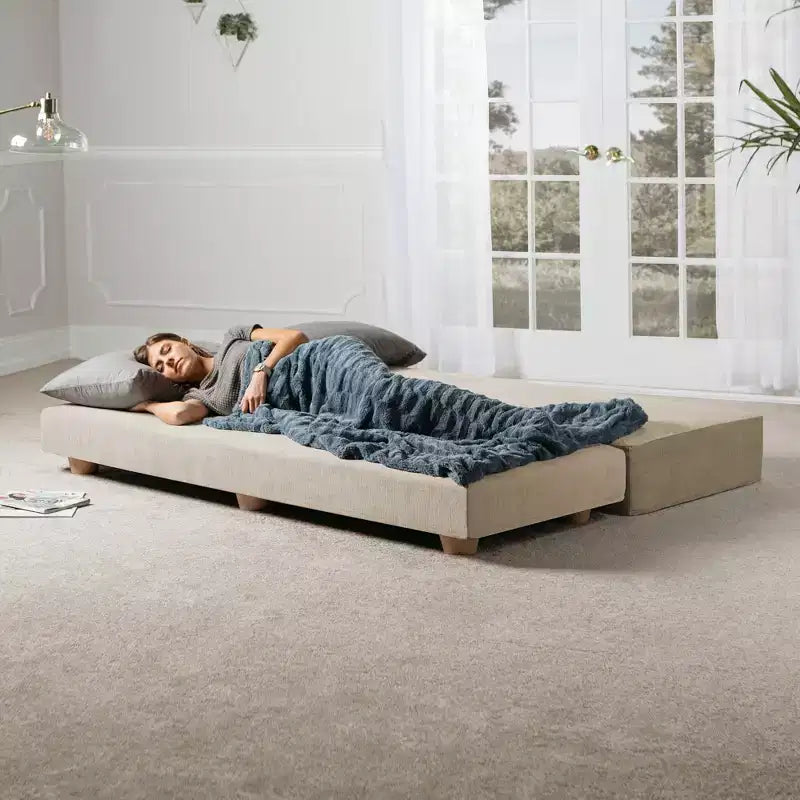 Lit de repos/lit d’appoint escamotable grand format – microvelours