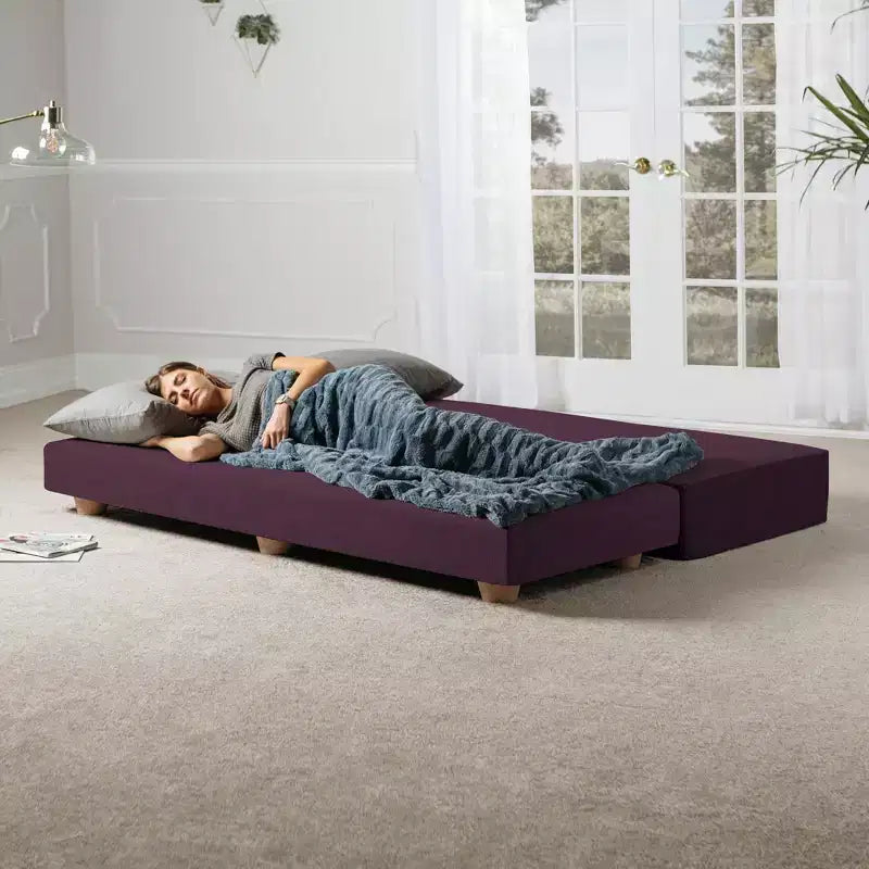Lit de repos/lit d’appoint escamotable grand format – microvelours