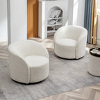 Fauteuil d’appoint pivotant KINWELL en forme de tonneau, rembourré, largeur 34 (lot de 2)