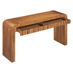 Table console rustique Whisen, table d’entrée et table d’appoint avec façade de tiroir cannelée