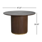 Set da pranzo rotondo moderno Christopher Knight Home Shankar da 5 pezzi con sedie imbottite in legno della gomma