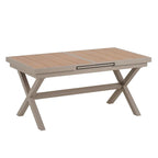 Set da pranzo da esterno estensibile da 7 pezzi con tavolo estensibile e 6 sedie con braccioli