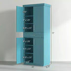 Modern Kitchen Pantry Freestanding Cabinet Cupboard with Doors and Drawer, Adjustable Shelving