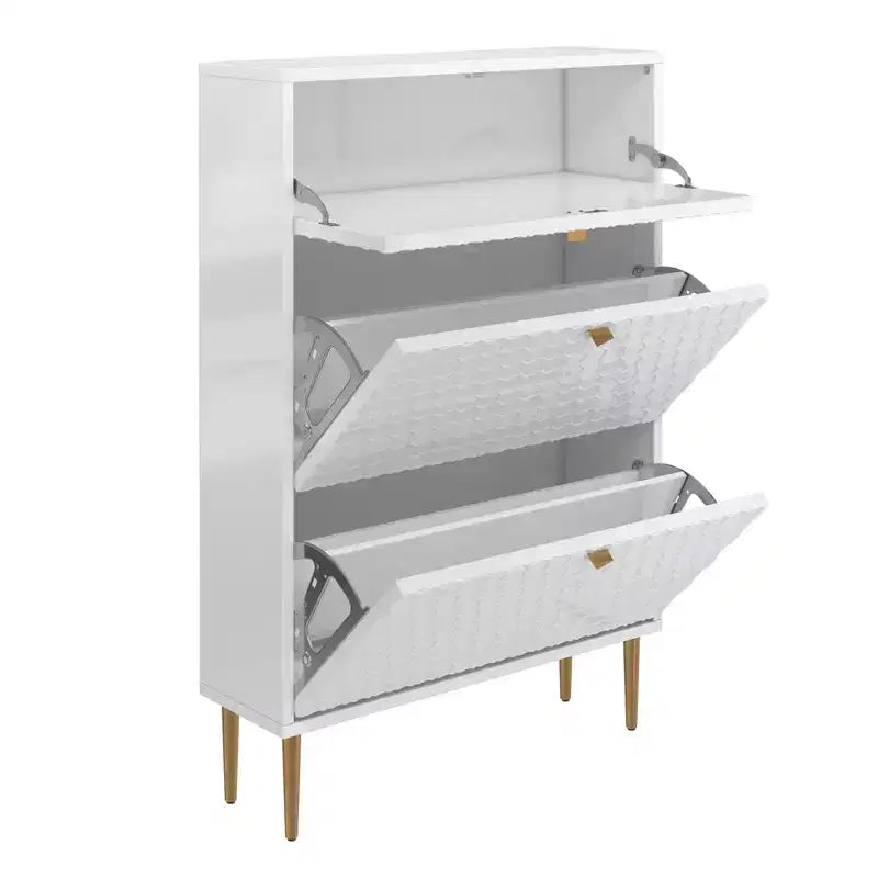 Meuble de rangement à chaussures CLIHOME pour entrée, 24 paires, avec tiroirs basculants, étagère et placard
