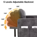 Dyonery 81-Sitzer-Schlafsofa, L-förmiges Ausziehsofa mit wendbarer Recamiere mit Stauraum, USB-Anschluss und verstellbarer Rückenlehne
