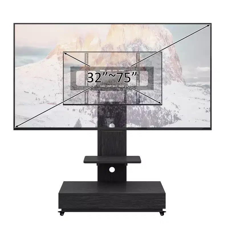 Meuble TV pour téléviseurs de 32 à 75 pouces, chariot TV mobile à hauteur réglable avec tiroir et roulettes pour le salon, la chambre et le bureau - ModernLuxe