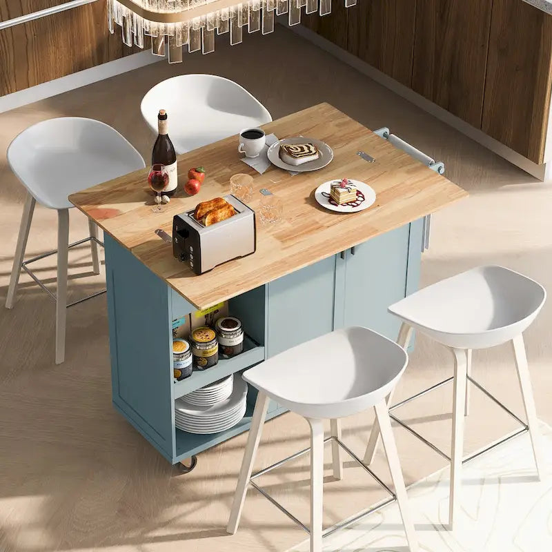 Isola da cucina con piano di lavoro pieghevole, carrello portaoggetti da cucina con ripiano estraibile, portasciugamani e cassetto, ruote girevoli