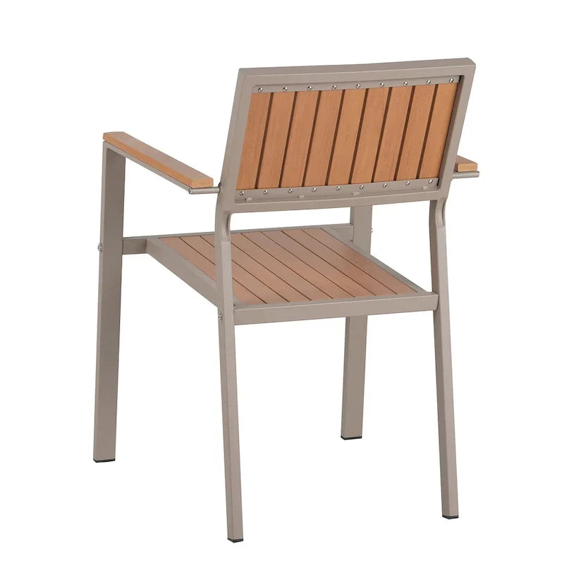 Set da pranzo da esterno estensibile da 7 pezzi con tavolo estensibile e 6 sedie con braccioli